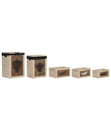 Cesto per i Panni Sporchi Home ESPRIT Nero Naturale Legno 40 x 30 x 56 cm 5 Pezzi Cesto per i Panni Sporchi Home ESPRIT Nero Naturale Legno 40 x 30 x 56 cm 5 Pezzi