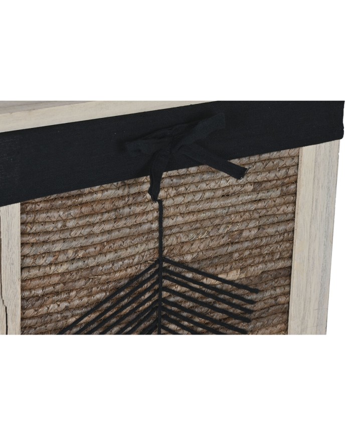 Cesto per i Panni Sporchi Home ESPRIT Nero Naturale Legno 40 x 30 x 56 cm 5 Pezzi