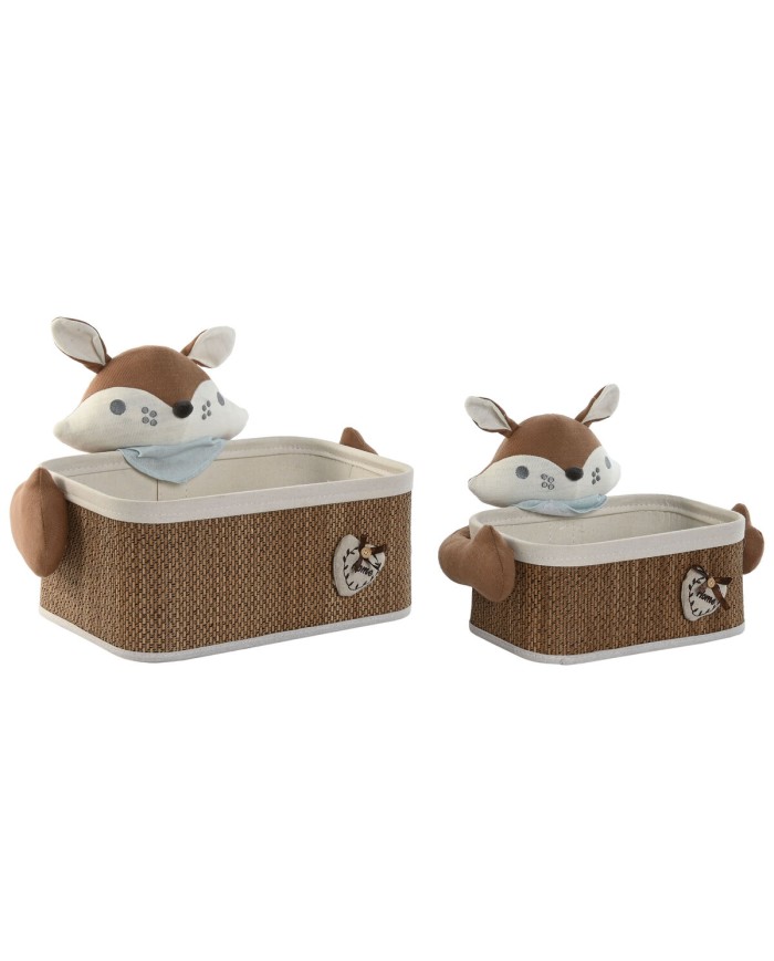 Set di Cestini Home ESPRIT Azzurro Marrone 43 x 33 x 32,5 cm (2 Pezzi) Set di Cestini Home ESPRIT Azzurro Marrone 43 x 33 x 32,5 cm (2 Pezzi)