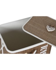 Cesto per i Panni Sporchi Home ESPRIT Azzurro Marrone Naturale Per bambini 44 x 44 x 45 cm 4 Pezzi