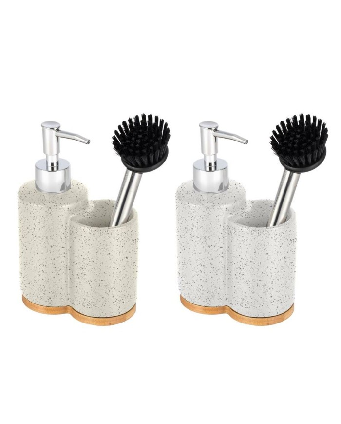 Portasapone Home ESPRIT Beige Grigio Argentato Bambù Acciaio inossidabile Dolomite 11,5 x 6,5 x 18,5 cm (2 Unità) Portasapone Home ESPRIT Beige Grigio Argentato Bambù Acciaio inossidabile Dolomite 11,5 x 6,5 x 18,5 cm (2 Unità)