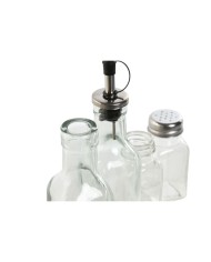 Set per Condire Home ESPRIT Trasparente Metallo Cristallo 300 ml 22,5 x 6 x 23 cm