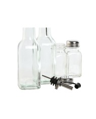 Set per Condire Home ESPRIT Trasparente Metallo Cristallo 300 ml 22,5 x 6 x 23 cm