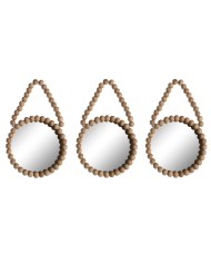 Set di Specchi Home ESPRIT Naturale Tropicale 20 x 1 x 20 cm (3 Pezzi) Set di Specchi Home ESPRIT Naturale Tropicale 20 x 1 x 20 cm (3 Pezzi)