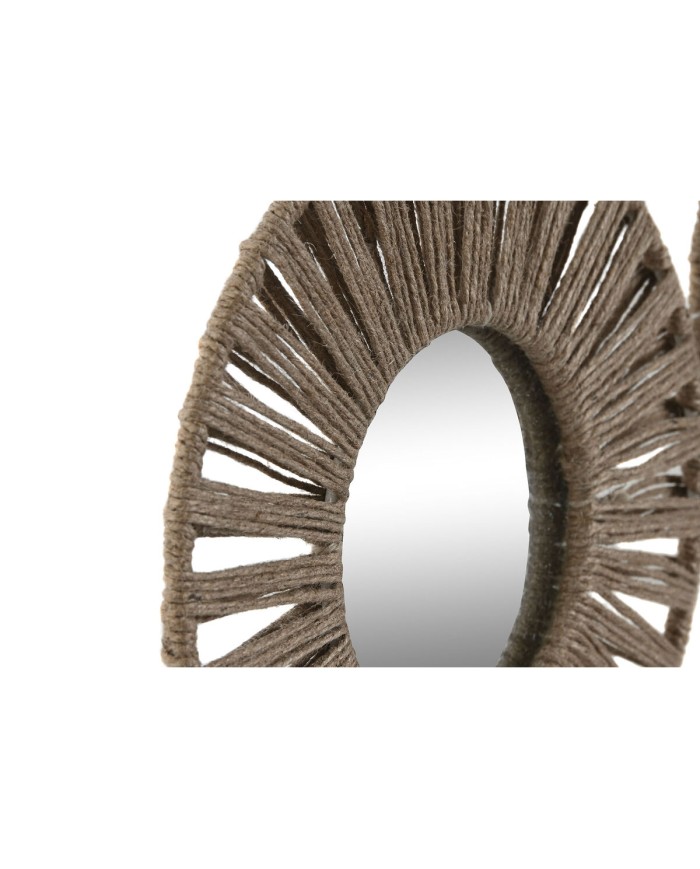 Set di Specchi Home ESPRIT Naturale Tropicale 20 x 1 x 20 cm (3 Pezzi) Set di Specchi Home ESPRIT Naturale Tropicale 20 x 1 x 20 cm (3 Pezzi)