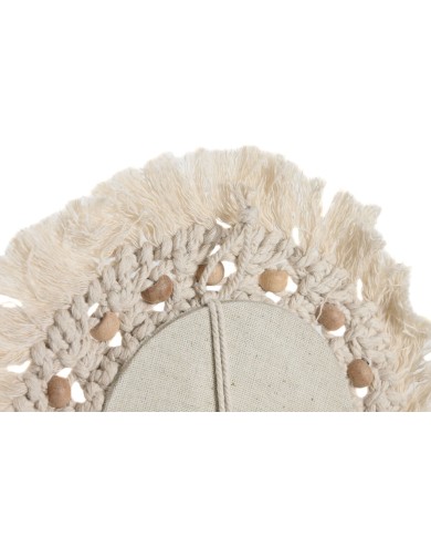 Specchio da parete Home ESPRIT Bianco Boho 20 x 1 x 20 cm (3 Pezzi)