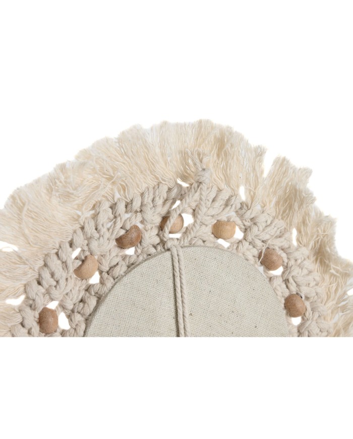 Specchio da parete Home ESPRIT Bianco Boho 20 x 1 x 20 cm (3 Pezzi)