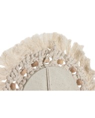 Specchio da parete Home ESPRIT Bianco Boho 20 x 1 x 20 cm (3 Pezzi)