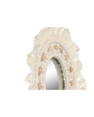 Specchio da parete Home ESPRIT Bianco Boho 20 x 1 x 20 cm (3 Pezzi)
