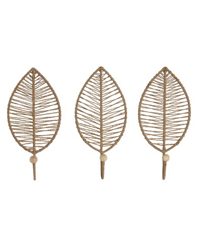 Appendiabiti da parete Home ESPRIT Naturale Juta Metallo 12 x 4 x 26 cm Appendiabiti da parete Home ESPRIT Naturale Juta Metallo 12 x 4 x 26 cm