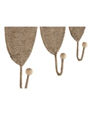 Appendiabiti da parete Home ESPRIT Naturale Juta Metallo 12 x 4 x 26 cm