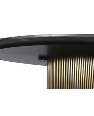 Tavolo da Pranzo Home ESPRIT Nero Dorato Ottone Marmo 200 x 110 x 76 cm