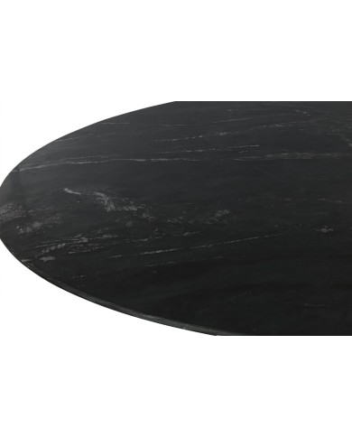 Tavolo da Pranzo Home ESPRIT Nero Dorato Ottone Marmo 200 x 110 x 76 cm