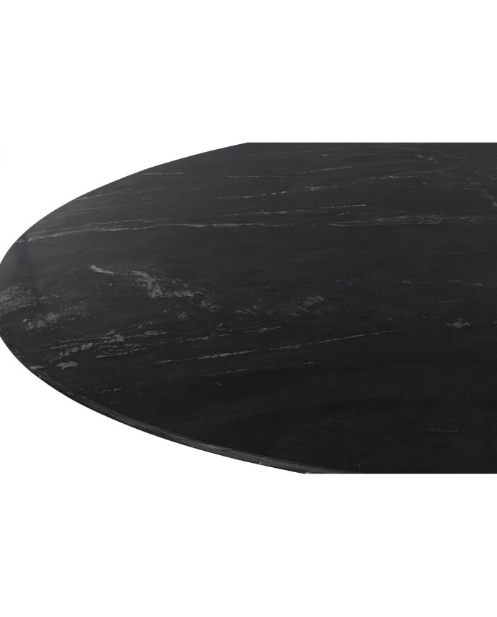 Tavolo da Pranzo Home ESPRIT Nero Dorato Ottone Marmo 200 x 110 x 76 cm