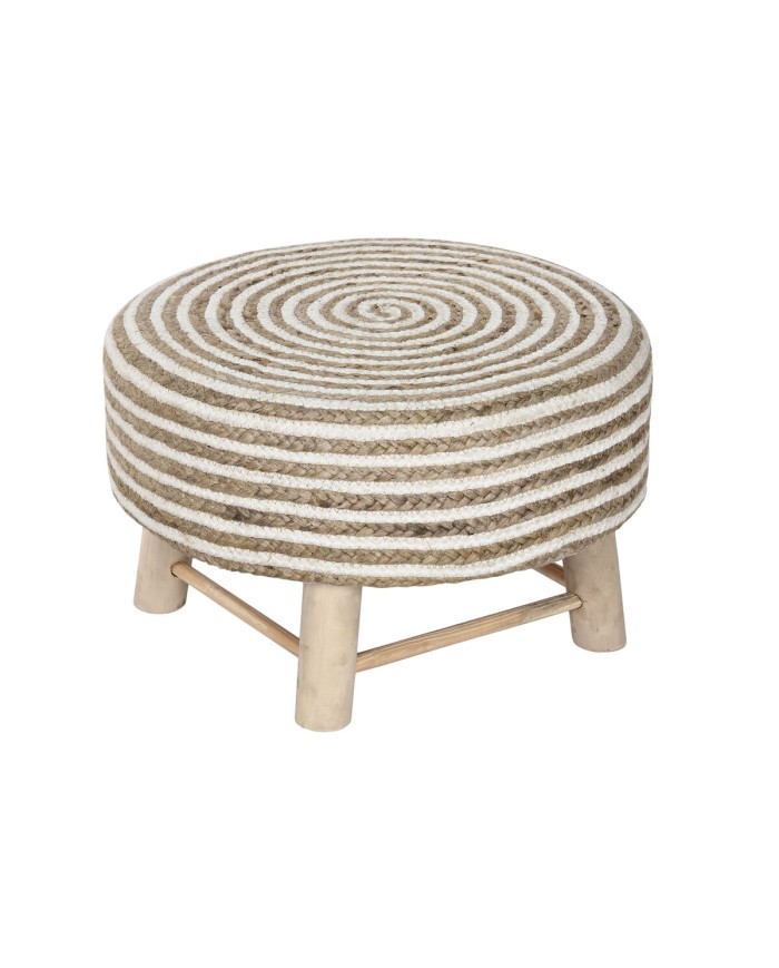 Poggiapiedi Home ESPRIT Juta Legno di eucalipto 50 x 50 x 30 cm