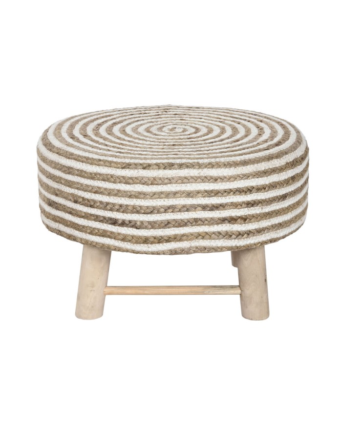 Poggiapiedi Home ESPRIT Juta Legno di eucalipto 50 x 50 x 30 cm