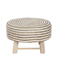 Poggiapiedi Home ESPRIT Juta Legno di eucalipto 50 x 50 x 30 cm