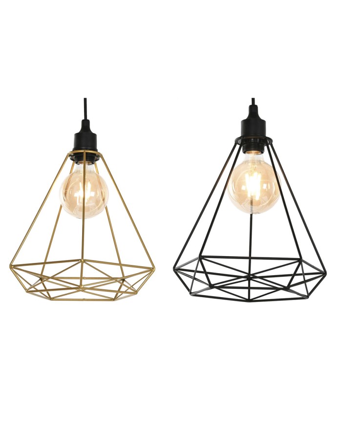 Lampadario Home ESPRIT Nero Dorato Metallo 50 W 28 x 27 x 34 cm (2 Unità) Lampadario Home ESPRIT Nero Dorato Metallo 50 W 28 x 27 x 34 cm (2 Unità)