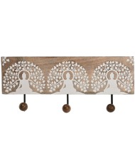 Appendiabiti da parete Home ESPRIT Naturale Juta Metallo 12 x 4 x 26 cm