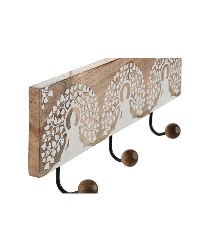 Appendiabiti da parete Home ESPRIT Bianco Nero Naturale Metallo Legno di mango Buddha 38 x 5 x 16 cm Appendiabiti da parete Home ESPRIT Bianco Nero Naturale Metallo Legno di mango Buddha 38 x 5 x 16 cm