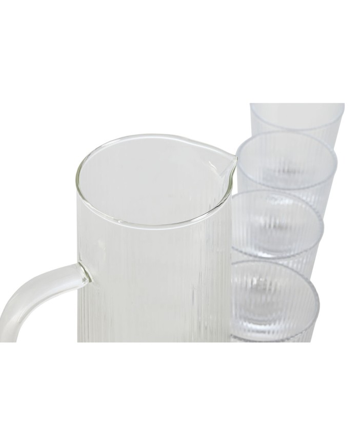 Set di Bicchieri Home ESPRIT Trasparente polipropilene Vetro Borosilicato 245 ml