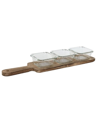 Vassoio per aperitivi Home ESPRIT Naturale 140 ml 43 x 10 x 5,5 cm