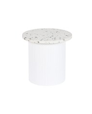 Tavolo aggiuntivo Home ESPRIT Bianco Legno MDF Terrazzo 40 x 40 x 37,5 cm