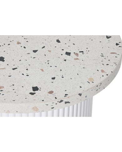 Tavolo aggiuntivo Home ESPRIT Bianco Legno MDF Terrazzo 40 x 40 x 37,5 cm