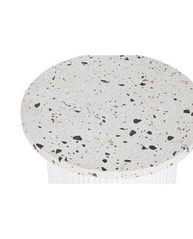 Tavolo aggiuntivo Home ESPRIT Bianco Legno MDF Terrazzo 40 x 40 x 37,5 cm