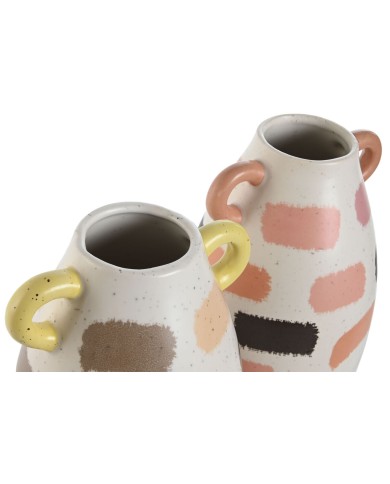 Vaso Home ESPRIT Multicolore Dolomite 17 x 17 x 35 cm (2 Unità) Vaso Home ESPRIT Multicolore Dolomite 17 x 17 x 35 cm (2 Unità)