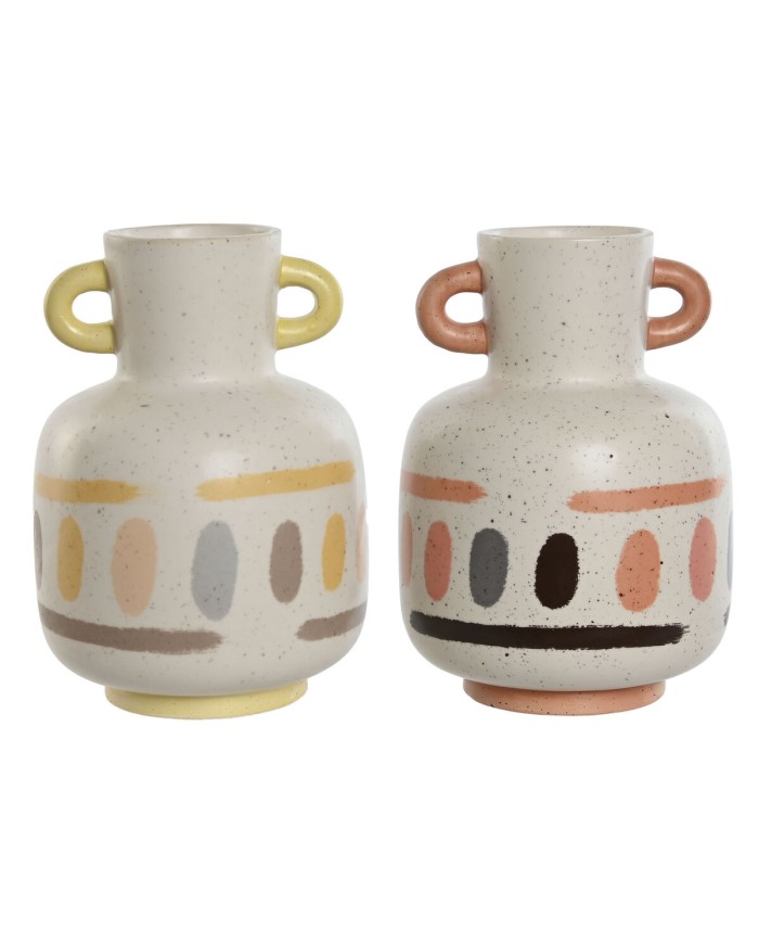 Vaso Home ESPRIT Multicolore Dolomite 16 x 16 x 22 cm (2 Unità) Vaso Home ESPRIT Multicolore Dolomite 16 x 16 x 22 cm (2 Unità)