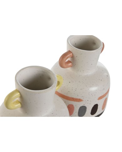 Vaso Home ESPRIT Multicolore Dolomite 16 x 16 x 22 cm (2 Unità) Vaso Home ESPRIT Multicolore Dolomite 16 x 16 x 22 cm (2 Unità)