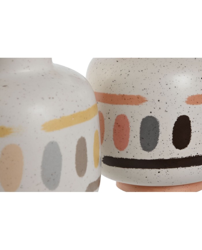Vaso Home ESPRIT Multicolore Dolomite 16 x 16 x 22 cm (2 Unità) Vaso Home ESPRIT Multicolore Dolomite 16 x 16 x 22 cm (2 Unità)
