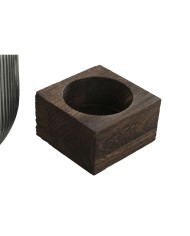 Vaso Home ESPRIT Marrone Grigio Legno Cristallo Moderno 16 x 16 x 20 cm Vaso Home ESPRIT Marrone Grigio Legno Cristallo Moderno 16 x 16 x 20 cm