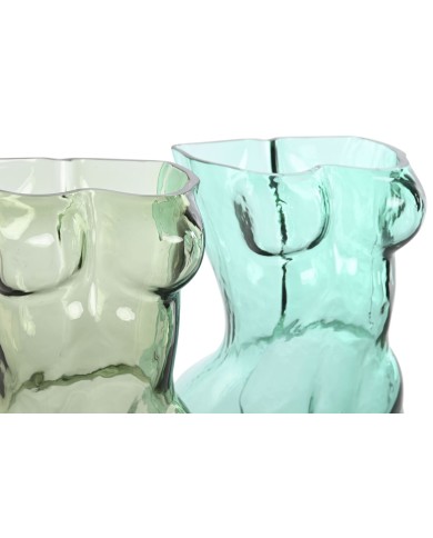 Vaso Home ESPRIT Azzurro Verde Cristallo 18 x 17 x 28 cm (2 Unità) Vaso Home ESPRIT Azzurro Verde Cristallo 18 x 17 x 28 cm (2 Unità)