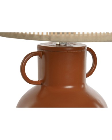 Lampada da tavolo Home ESPRIT Bianco Naturale Terracotta Metallo Bambù 50 W 220 V 22 x 22 x 33 cm (2 Unità)