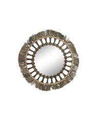 Specchio da parete Home ESPRIT Bianco Nero Naturale Tropicale 50 x 3 x 50 cm Specchio da parete Home ESPRIT Bianco Nero Naturale Tropicale 50 x 3 x 50 cm