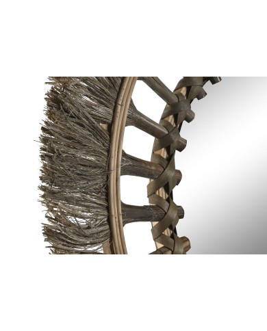 Specchio da parete Home ESPRIT Naturale Tropicale 60 x 2,5 x 60 cm