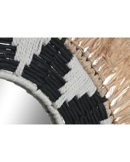 Specchio da parete Home ESPRIT Bianco Nero Naturale Tropicale 50 x 3 x 50 cm Specchio da parete Home ESPRIT Bianco Nero Naturale Tropicale 50 x 3 x 50 cm