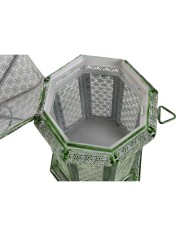 Lanterne Home ESPRIT Verde Metallo Orientale 23 x 23 x 57 cm (2 Pezzi)