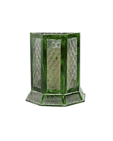 Lanterne Home ESPRIT Verde Metallo Orientale 23 x 23 x 57 cm (2 Pezzi)
