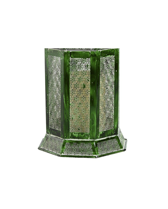 Lanterne Home ESPRIT Verde Metallo Orientale 23 x 23 x 57 cm (2 Pezzi)