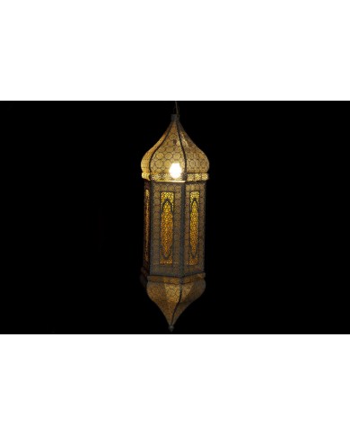 Lampadario Home ESPRIT Bianco Dorato Metallo 40 W 27 x 27 x 91 cm