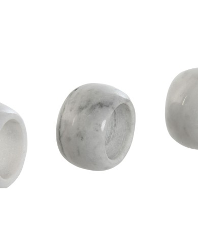 Portatovagliolo Home ESPRIT Bianco Marmo 4,8 x 4,8 x 3,3 cm 4 Pezzi