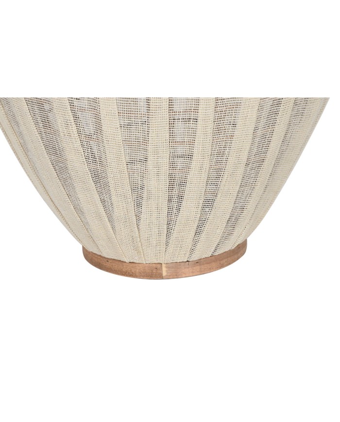 Portacandele Home ESPRIT Bianco Marrone Legno Cristallo 38 x 38 x 84 cm