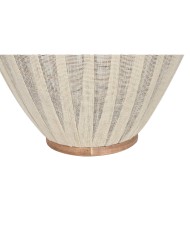 Portacandele Home ESPRIT Bianco Marrone Legno Cristallo 38 x 38 x 84 cm