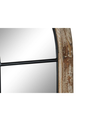 Specchio da parete Home ESPRIT Bianco Marrone Nero Finestra 86 x 3,5 x 168 cm