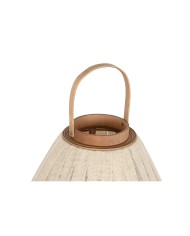 Portacandele Home ESPRIT Bianco Marrone Legno Cristallo 38 x 38 x 84 cm