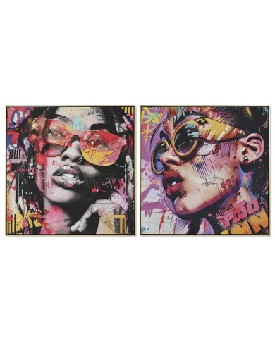 Quadro Home ESPRIT Moderno Città 80 x 3,5 x 80 cm (2 Unità)