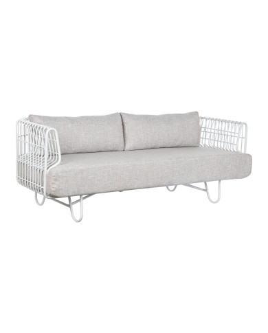 Divano Home ESPRIT Bianco Beige Metallo 180 x 66 x 66 cm Divano Home ESPRIT Bianco Beige Metallo 180 x 66 x 66 cm